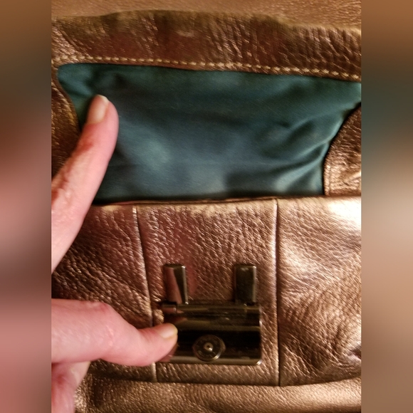 Coach Metalic Gold/Bronze Leather Kristin Hobo Shoulder Bag Handbag Purse #14783 - Picture 11 of 16